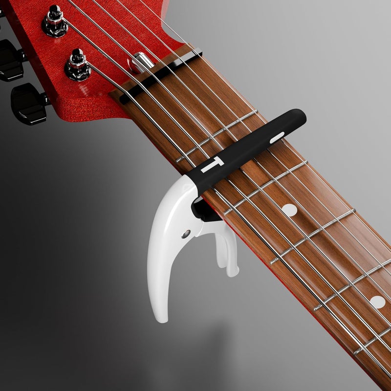 DIDA Capo for Acoustic Guitar, Guitar Capo for Electric Guitar, Ukulele and String Instruments, Guitar Capo, Guitar Kapo, Guitar Clamp (White) - Image 2